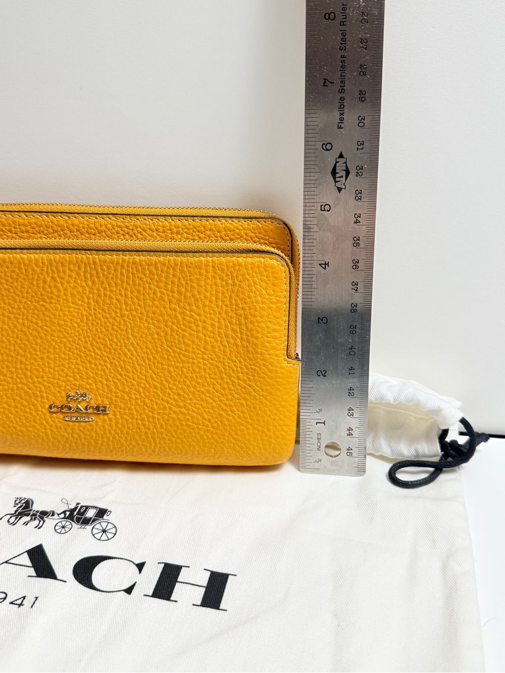 Coach Pebbled Leather Double Zip Wristlet - Picture 10 of 10